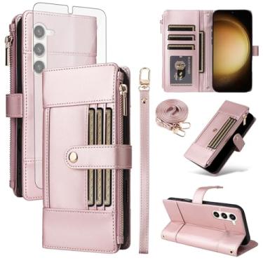 Imagem de Asuwish Capa de celular para Samsung Galaxy S23 Plus S23+ 5G capa carteira celular com protetor de tela bloqueio RFID alça flip suporte para cartão S23plus 23S + S 23 23+ SM-S916U 16.8 cm feminino