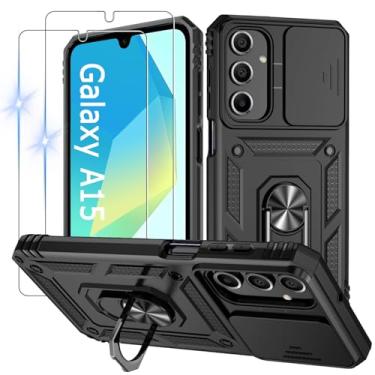 Imagem de Capinha Capa para Samsung Galaxy A15 + 2 Películas de Vidro Temperado | Capa Anti-Impacto | Proteção da Câmera | Resistente a Arranhões | Aberturas Precisos | Compatível com versões 4G/5G