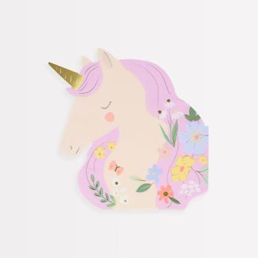 Imagem de Meri Meri Guardanapos Meadow Unicorns (pacote com 16), guardanapos de festa de unicórnio de papel descartáveis, papel grosso e abosrbante de 3 camadas, crianças e adultos, 16 x 16 cm