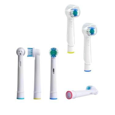 Imagem de Kit com 4 Refis para Escova de Dente Elétrica +2 Capas Protetora, Capnhas Ideal para Viagens e Uso Diário