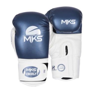 Imagem de Luva de Boxe MKS Energy CBBOXE, Azul metálico, 16oz