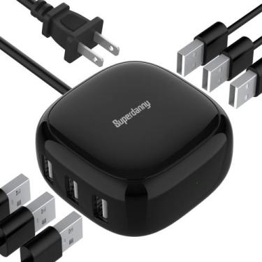 Imagem de Carregador USB SUPERDANNY de 6 portas 40W 8A para iPhone, iPad, Galaxy