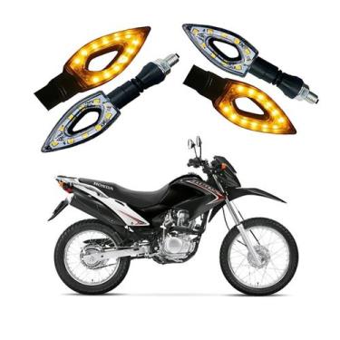 Imagem de Kit 4 Setas Esportivas de Led P01 Modelo Flecha vazado para Moto Honda