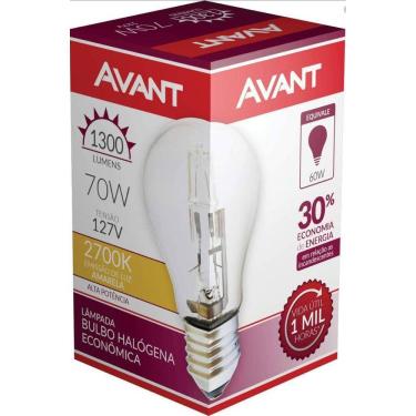 Imagem de Lâmpada Halógena Bulbo 70W 127V - Pacote 10 Unidades- Avant