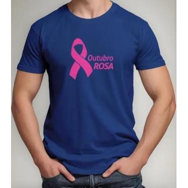 Imagem de  Camiseta Camisa Algodão Feminina Masculina  Campanha Outubro Rosa Pre