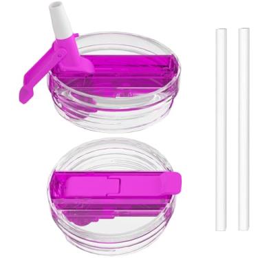 Imagem de Tampa de substituição para Stanley Quencher e ProTour, 2025 novas tampas à prova de vazamento, sem derramamento, à prova de poeira, reutilizáveis para acessórios Stanley de 1,134 g (vermelho rosa