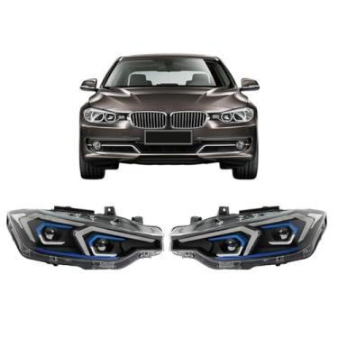 Imagem de Lâmpada esquerda direita LED luz diurna frontal LED conjunto de farol lâmpada de canto ampla compatível com série 3 F30 2013-2018