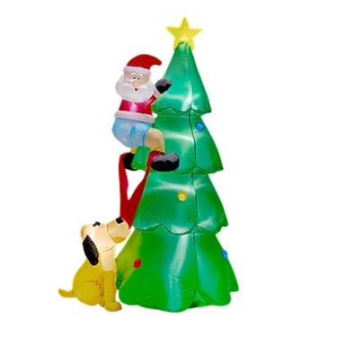 Imagem de Vaveren Árvore de Natal inflável de 7 pés embutida com iluminação LED, decoração divertida para áreas externas, decoração de quintal inflável para festas de