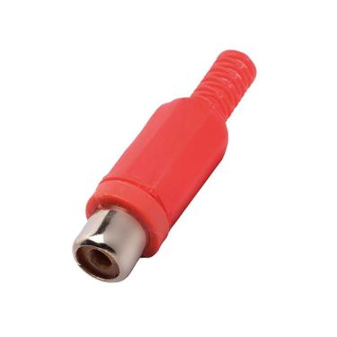 Imagem de Plug Especial Rca Femea Vermelho Plastico Com Rabicho