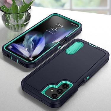 Imagem de Acessórios de telefone Capa armadura para Samsung Galaxy A54 A14 A53 A13 A04S S23 Ultra S22 Plus Kickstand capa de camada dupla, azul marinho, para Galaxy A13 4G