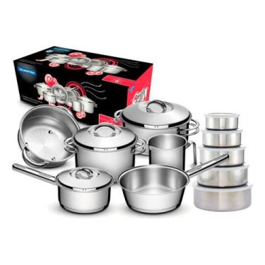 Imagem de Jogo De Panelas 6 Pç Inox Solar Tramontina Indução E Tigelas em aço In