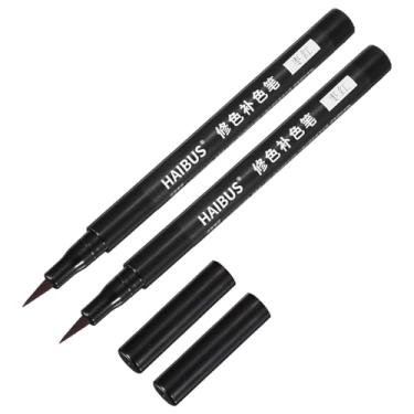 Imagem de PATIKIL Caneta marcador de tecido de 14 cm, 2 peças de marcador de ponta de pincel de tecido de secagem rápida à prova d'água para bricolagem de lona, jeans, linho, roupas, reparo de cores, vermelho