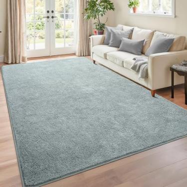 Imagem de Chicrug Tapetes minimalistas laváveis de 10 x 15 cm para quarto, sala de estar, sala de aula, tapete moderno de espuma viscoelástica macia para berçário infantil, tapete interno de camada baixa para