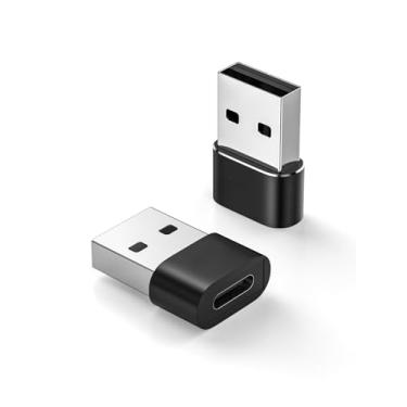 Imagem de Adaptador USB para USB C fêmea 2 unidades compatíveis com iPhone 16, 15, Galaxy S24, iPad, Watch, Airpods, CarPlay