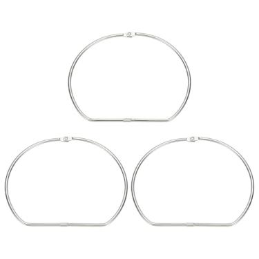 Imagem de PATIKIL Anéis de encadernação de folhas soltas, 17 cm, 3 peças, anéis de encadernação de livros de metal em forma de D com anel de chave banhado a níquel para cartões de índice, arquivos de fotos de