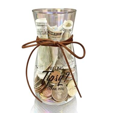 Imagem de Pote de pontas de vidro para dinheiro, recipiente de pontas para bartenders e restaurantes, bares, recipiente de dinheiro, balde de ponta para músicos, cafés, pizzarias, artistas, caixas grandes de