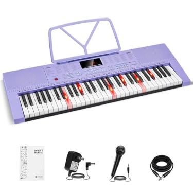 Imagem de Vangoa Teclado De Piano Vgk611 Para Iniciantes, 61 Teclas, Teclado Elétrico, Piano Portátil, Teclado Musical Com Mini Teclas Iluminadas, Piano Eletrônico Para Crianças, Meninos E Meninas, Roxo