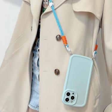 Imagem de Luxo crossbody cordão cordão silicone caso de telefone macio para iphone 13 11 12 14 pro max x xs xr colar cinta capa de silicone, x2, para iphone 11 pro max