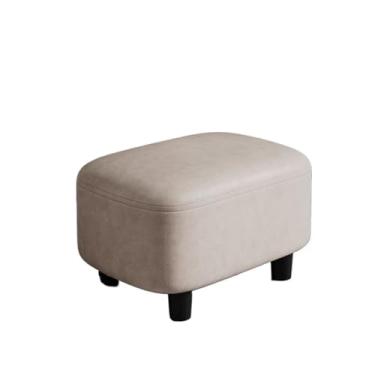 Imagem de Armários para sapatos com prateleiras para sapatos Shoeshine fezes porta de entrada do agregado familiar vestindo sapatos pequeno simples sofá almofada pés sala estar couro curtas(Beige)