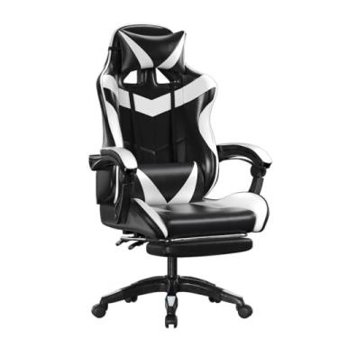 Imagem de Cadeira Gamer Ergonômica - Escritório, Casa e Universitário com Reclinação e Altura Ajustável (BRANCO)