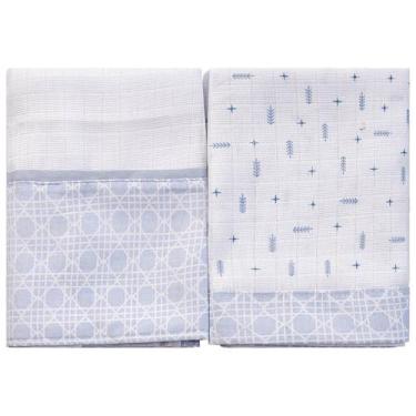 Imagem de Fralda para Bebê 65 cm x 67 cm 02 Unidades Baby Joy, Flechas Azul
