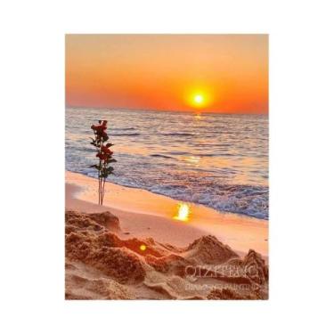 Imagem de Paisagem De Praia 5D DIY Bordado Com Diamantes Kits De Pintura Complet
