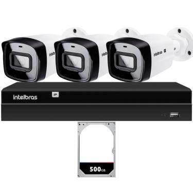Imagem de Kit 3 Câmeras IP Vipc 1230B Intelbras NVD 1404P HD 500GB