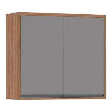 Imagem de Armário Aéreo 80 Cm 2 Portas 1 Prateleira Vanilla Com Cinza