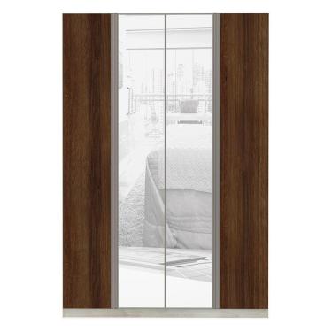 Imagem de Guarda-roupa 4 Portas 160Cm Crema Com Nogueira Dourado