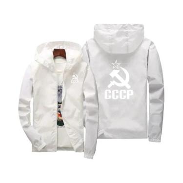 Imagem de Jaqueta Bomber Com Capuz Estampada CCCP União Soviética Masculina Esti
