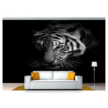 Imagem de Papel De Parede Animais Tigre P E B 3D Anm95