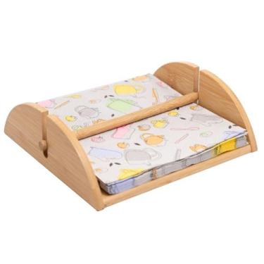 Imagem de Porta Guardanapo de Mesa Bambu Rústico Madeira 20x17cm Lyor