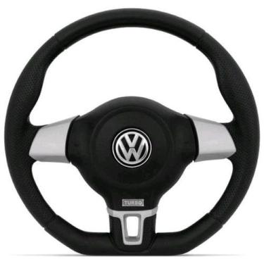 Imagem de Volante Esportivo Jetta PRATA Gol Parati Saveiro G2 G3 G4 Com Cubo VW 