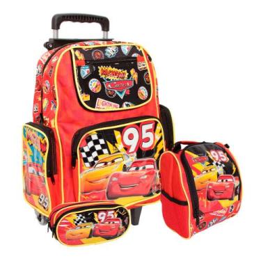Imagem de Mochila Infantil Masculina Rodinha Creche Pre Escola 3 Pçs - Plike