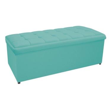 Imagem de Calçadeira Copenhague 195 Cm King Size Suede Azul Tiffany