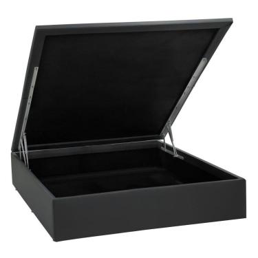 Imagem de Base Baú Physical Corino Preto Casal (138x188x39) - Ortobom