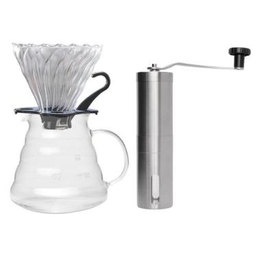 Imagem de Conjunto De Prepara Para Café Com Jarra Vidro 800ml E Suporte De Vidro