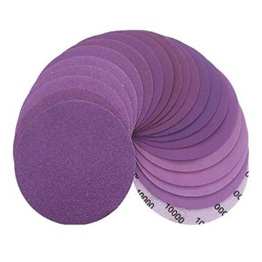 Imagem de SHENGANG Disco de lixar gancho de 5 polegadas laço 60-10000 lixa de grão de alumínio para acabamento de móveis de madeira polimento de moagem de metal, 100