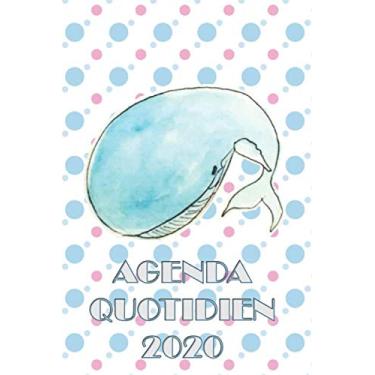 Imagem de AGENDA QUOTIDIEN 2020: Journal de Gratitude - 2 jours par page - Illustration : baleines