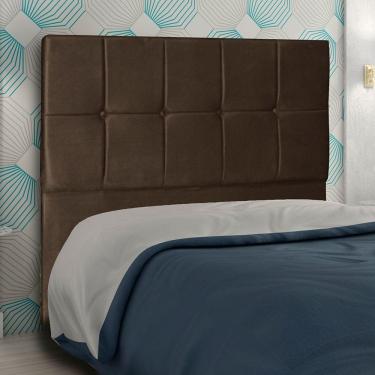 Imagem de Cabeceira Casal 1,60M Lisboa Suede Marrom