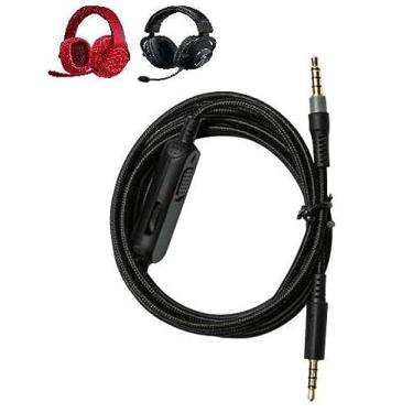Imagem de Cabo auxiliar de áudio removível com controles de volume e silenciador incorporados para fones de ouvido para jogos Logitech com fio G433 G233 G Pro G Pro X