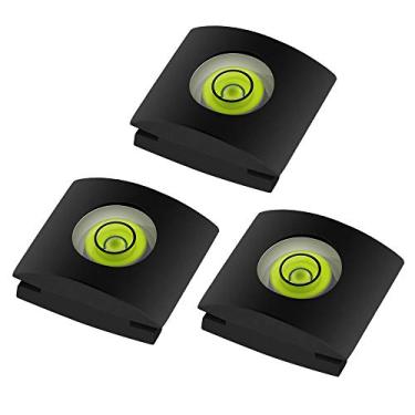 Imagem de Camera Level Hot Shoe Level para Nikon D850 D7500 D3500, Canon EOS 90D, Rebel T7 200d ii, Fire Rock Universal Flashlight Hot Shoe Cover para Canon Nikon Panasonic Olympus DSLR/SLR/Evil Camera (pacote com 3)