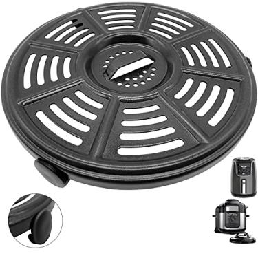 Imagem de GSZN - Placa de grelha Air Fryer para fritadeiras a ar ninja, peças de substituição de bandeja redonda atualizada de 20,8 cm com pés de borracha para Ninja Foodi, antiaderente, lavável na lava-louças
