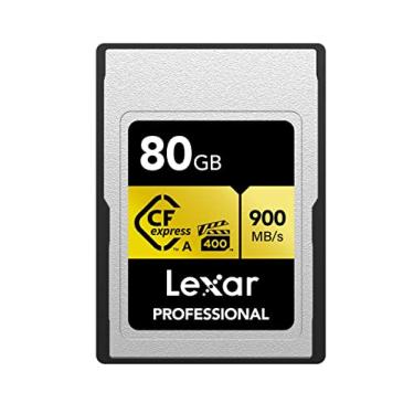 Imagem de Lexar Cartão de memória profissional 80GB CFexpress tipo A Gold Series, leitura de até 900MB/s, vídeo 8K cinema, VPG 400 (LCAGOLD080G-RNENG)