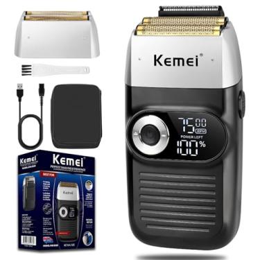Imagem de KEMEI Foil Shaver Barber for Men,Electric Razor Rechargeable with Beard Trimmer,Cordless Lithium Titanium Foil Shavers with Travel Case