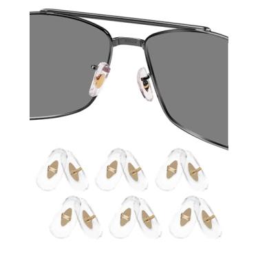 Imagem de 6 pares de almofadas de nariz de substituição para óculos de sol Ray-Ban Aviator RB3025 RB3026 RB3044 RB3261 RB3483 Clubmaster RB3016 - Transparente