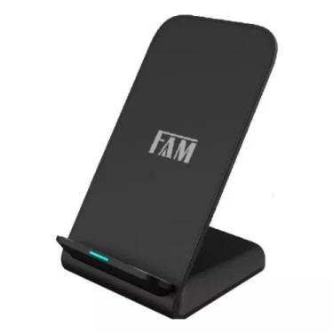 Imagem de Carregador Sem Fio Indução 15w Fast Charge Vertical Suporte - Fam