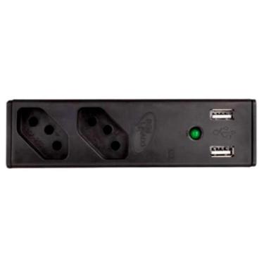 Imagem de Filtro De Linha Coletek Com 2 Tomadas 10A 2 Saídas Usb - A.R Variedade