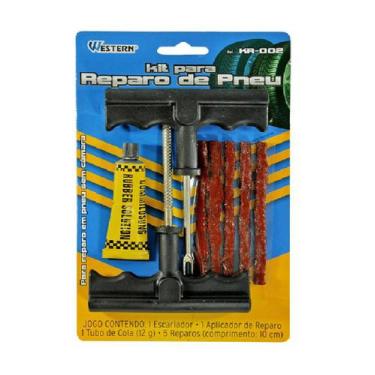 Imagem de Kit para reparo de pneu com escariador furo carro e moto B - Western
