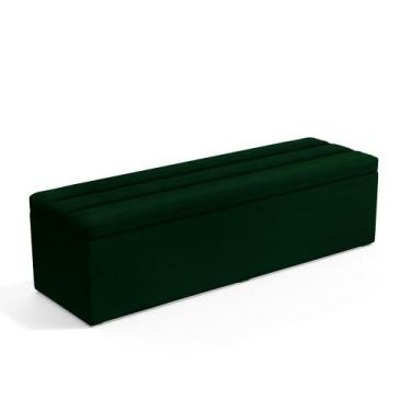 Imagem de Calçadeira Baú Ursa 160 para Cama Queen N-026 Veludo Verde Aradecor, V